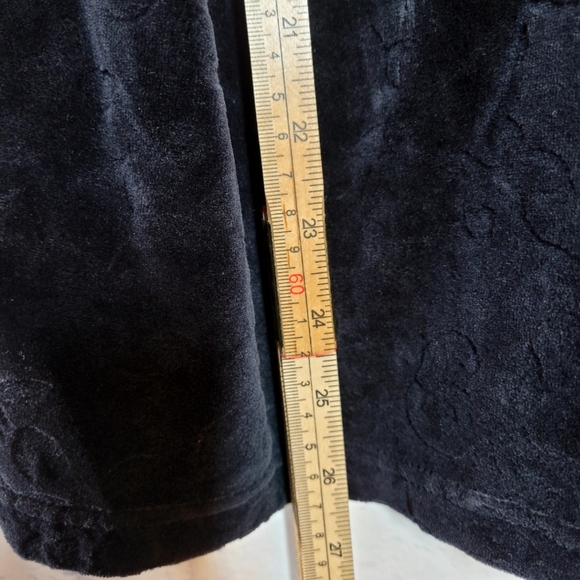 Talbots Petites Womens Velvet Shirt Shacket Size PM Floral Print Black Button Up - Picture 5 of 9